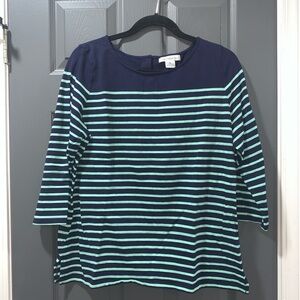 Liz Claiborne Teal Striped Top